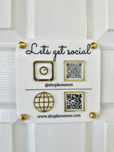 Let’s Get Social QR Code Sign