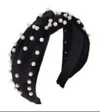 Load image into Gallery viewer, Black Pearl and Jewel Headband