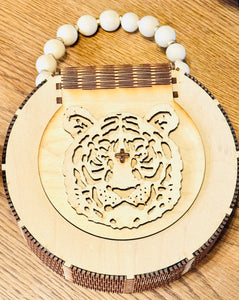 A Roundabout Wood Beaded Purse