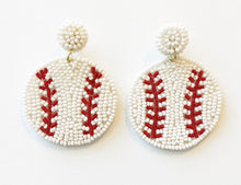 Load image into Gallery viewer, BASEBALL Beaded Earrings