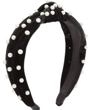 Load image into Gallery viewer, Black Pearl and Jewel Headband