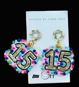 Happy Birthday Beaded Earrings