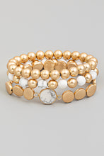 Load image into Gallery viewer, Semiprecious Stone Ball Beaded Stackable Bracelet Set