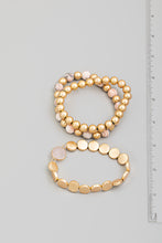 Load image into Gallery viewer, Semiprecious Stone Ball Beaded Stackable Bracelet Set