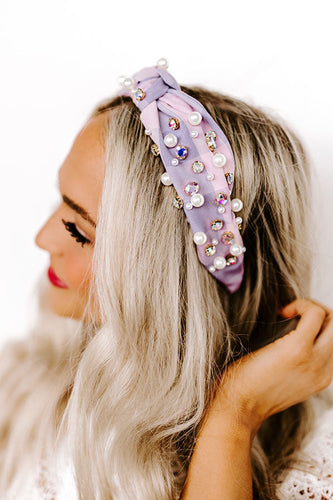 Blissful Pearl Rhinestones Headband (Lilac)