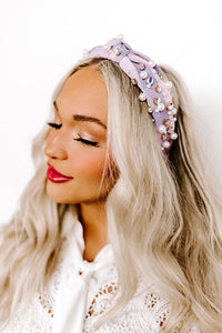 Blissful Pearl Rhinestones Headband (Lilac)