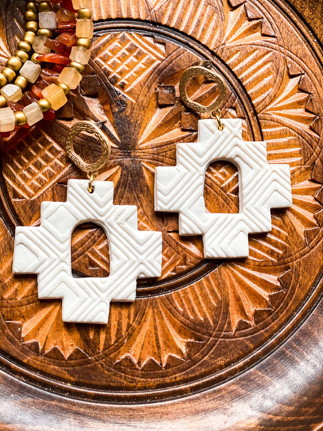 Aztec Clay Earrings