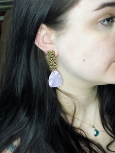 Lavender Petal Polymer Earrings