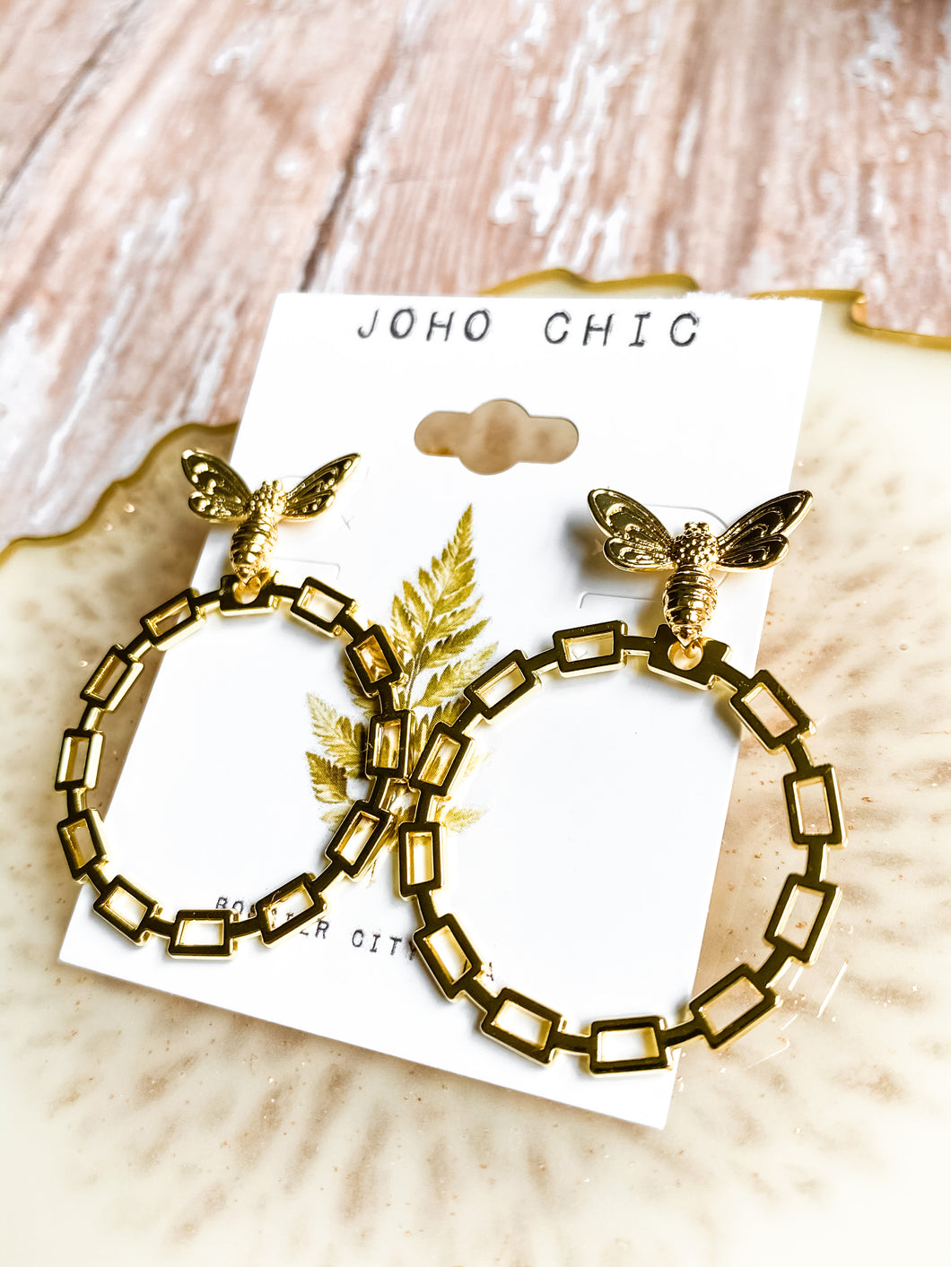 Gold Bee Earrings