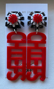 Go Chiefs Acrylic Earrings