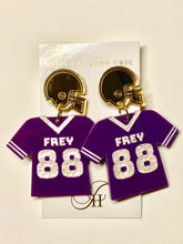 Load image into Gallery viewer, Football Jersey Personalized Earrings