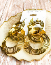 Load image into Gallery viewer, Gold Tri- Circle Earrings