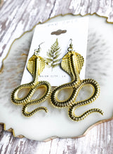 Load image into Gallery viewer, Gold Cobra Earrings