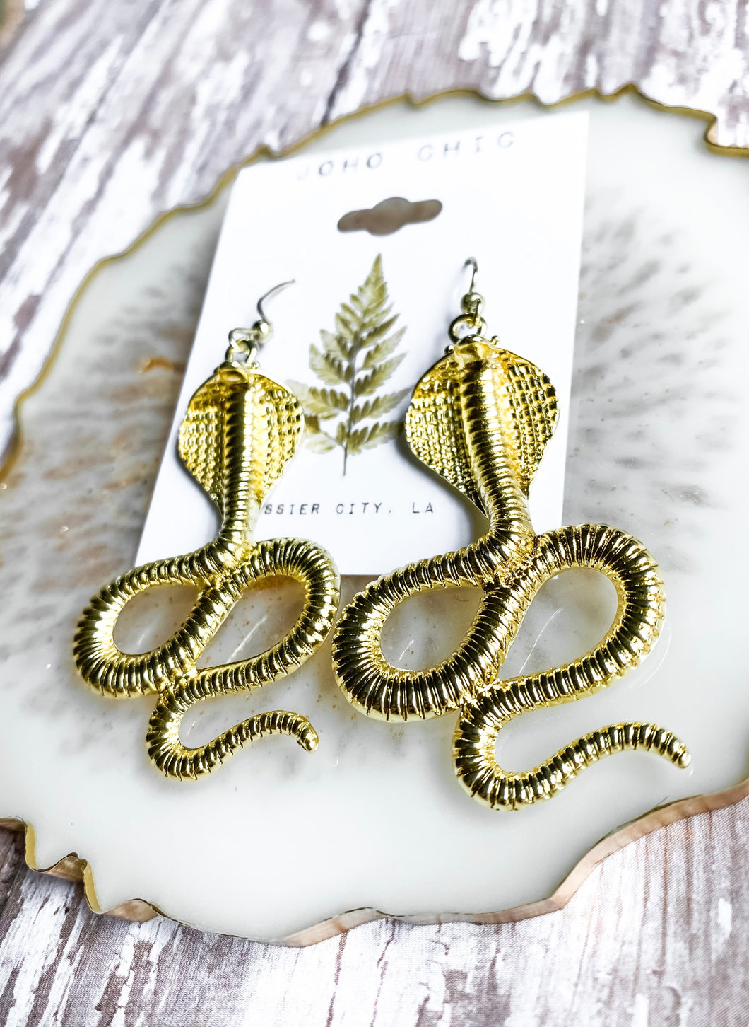 Gold Cobra Earrings