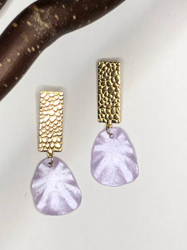 Lavender Petal Polymer Earrings