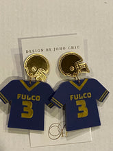 Load image into Gallery viewer, Football Jersey Personalized Earrings