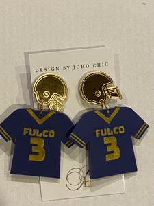 Football Jersey Personalized Earrings