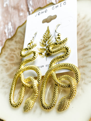 Gold Snake Earrings