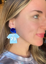 Load image into Gallery viewer, Football Jersey Personalized Earrings