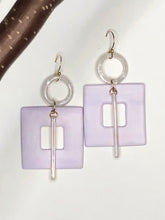 Load image into Gallery viewer, Circled Around Lavender Polymer Earrings