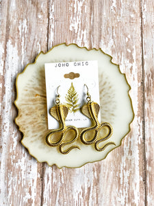 Gold Cobra Earrings